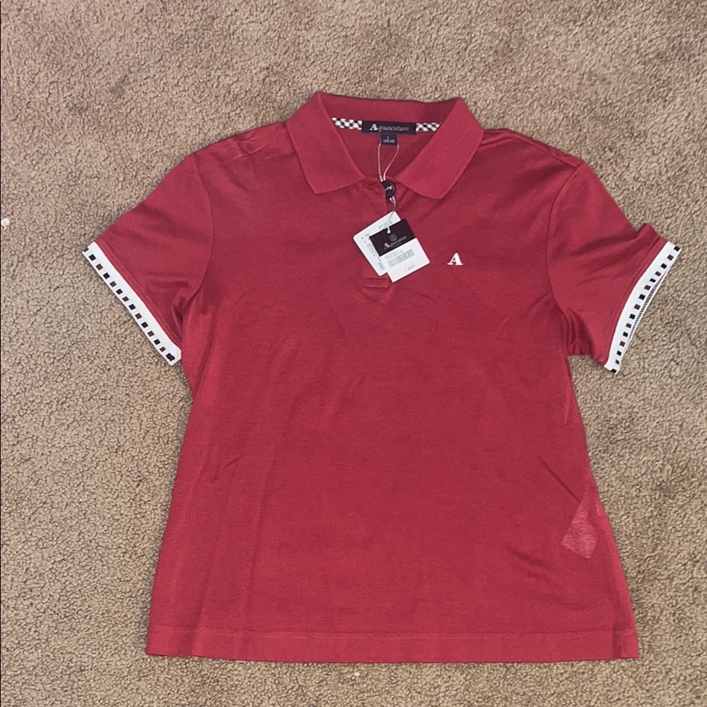 NWT Aquascutum London Red Polo Classic Style size L 165/95